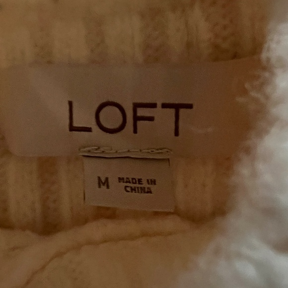 ANN TAYLOR LOFT Cable Knit Mock Neck Sweater Vest SZ M - Picture 6 of 7